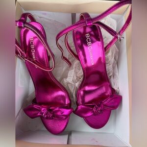 BCBGeneration Fuchsia Satin Heels